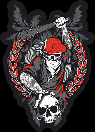 Kurukafalar Sticker 10x10 cmRenkli Sticker