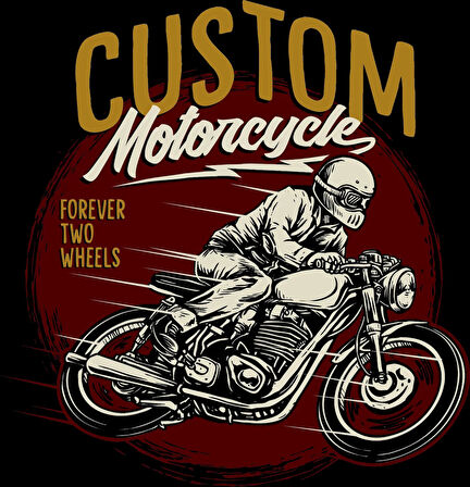 Custom Motorcycle Sticker 10x10 cmRenkli Sticker