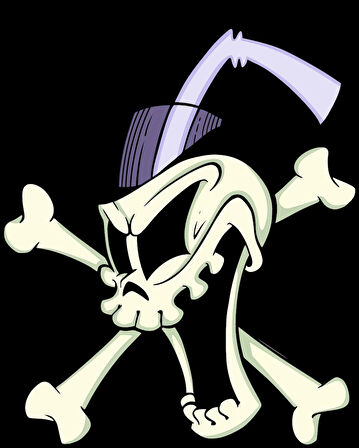 Kemik ve Kurukafa Sticker 10x10 cmRenkli Sticker