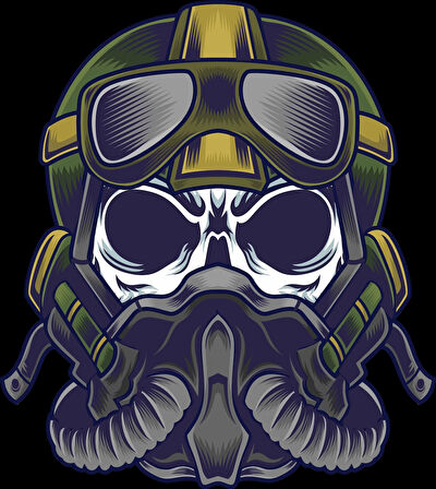 Asker iskelet Sticker 10x10 cmRenkli Sticker