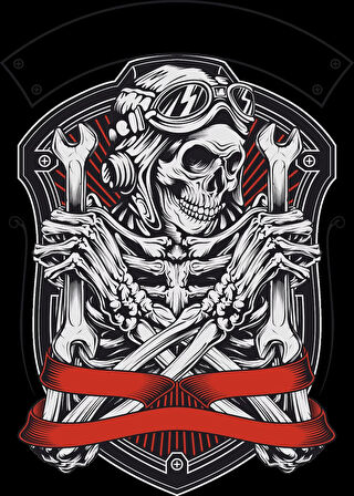 iskelet Tablo Sticker 10x10 cmRenkli Sticker