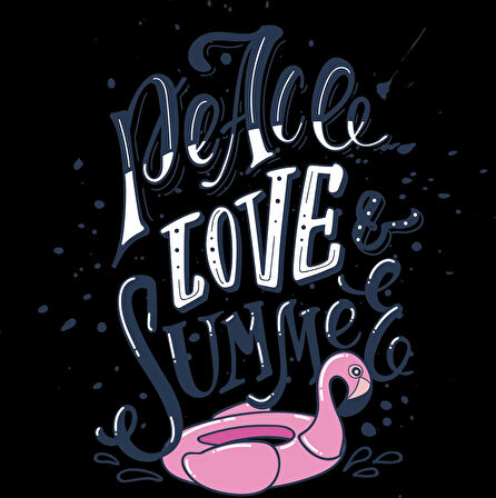 Peace Love Summer Sticker 10x10 cmRenkli Sticker