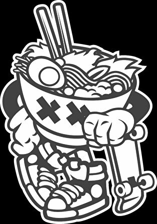 Noodle Sticker 10x10 cmRenkli Sticker