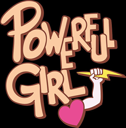 Powerful Girl Sticker 10x10 cmRenkli Sticker