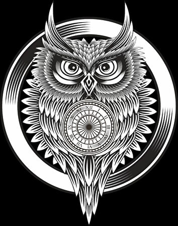 Baykuş Sticker 10x10 cmRenkli Sticker