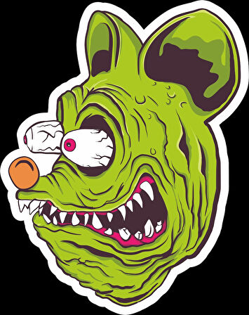 Zombi 3 Sticker 10x10 cmRenkli Sticker