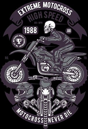 Extreme Motorcross Sticker 10x10 cmRenkli Sticker