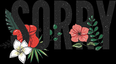 Güllü Sorry Sticker 10x10 cmRenkli Sticker