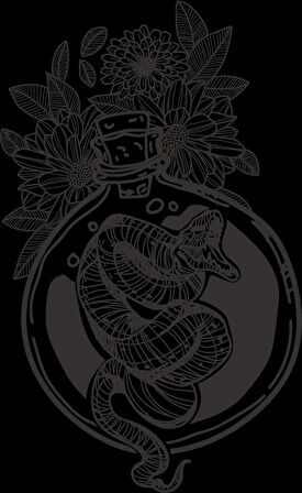 İksir ve Yılan Sticker 10x10 cmRenkli Sticker