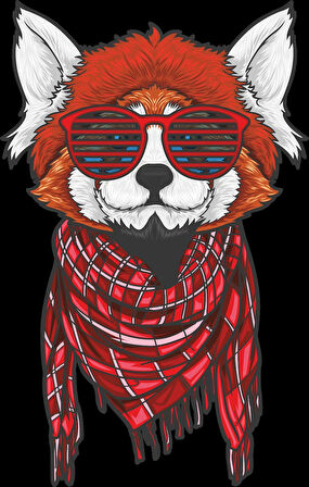 Tilki Sticker 10x10 cmRenkli Sticker