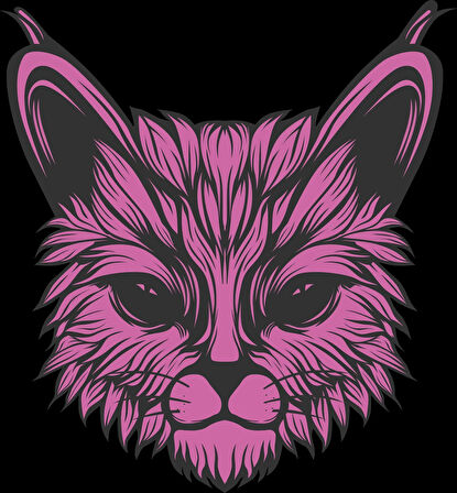 Mor Kedi Sticker 10x10 cmRenkli Sticker