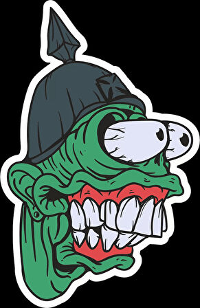 Zombi 7 Sticker 10x10 cmRenkli Sticker