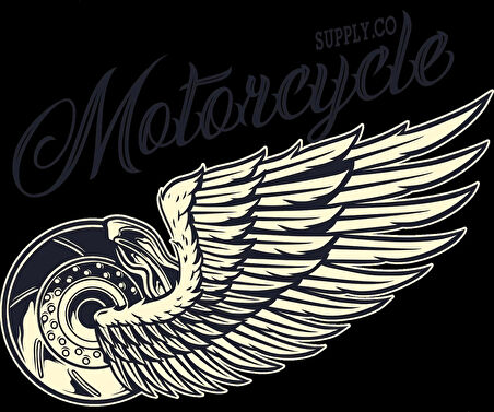 Kanatl? Motor Sticker 10x10 cmRenkli Sticker