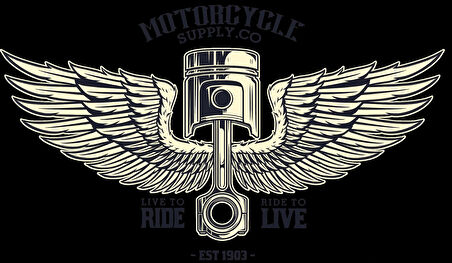 Kanatl? Motor Parçaları Sticker 10x10 cmRenkli Sticker