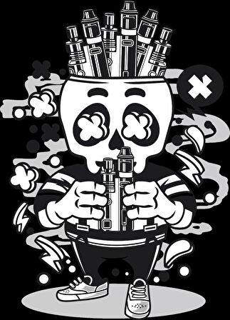 Müzik Çalan iskelet Sticker 10x10 cmRenkli Sticker