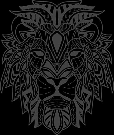 Desenli Aslan Sticker 10x10 cmRenkli Sticker