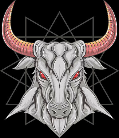 Boynuzlu Keçi Sticker 10x10 cmRenkli Sticker