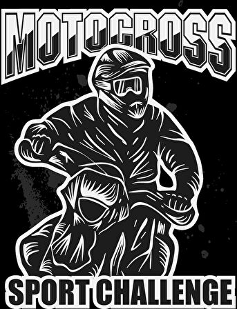 Motocross Sport Challenge Sticker 10x10 cmRenkli Sticker
