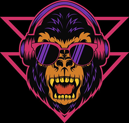 Goril Sticker 10x10 cmRenkli Sticker