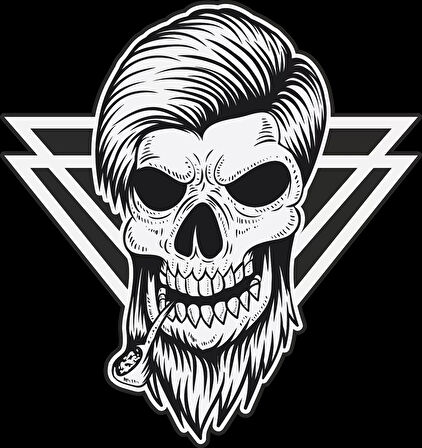 Pipo içen Kurukafa Sticker 10x10 cmRenkli Sticker