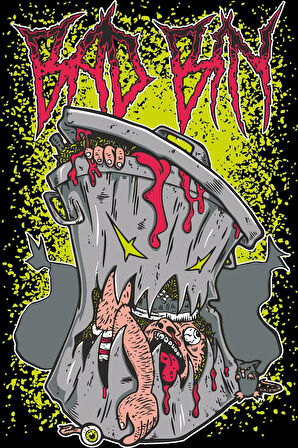 Çöp kutusu Sticker 10x10 cmRenkli Sticker