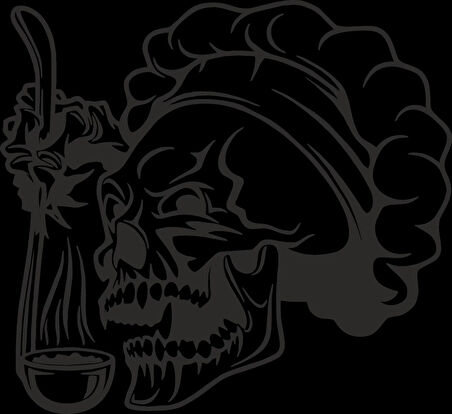 Çay İçen İskelet Sticker 10x10 cmRenkli Sticker