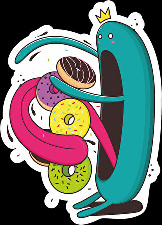 Donutlar Sticker 10x10 cmRenkli Sticker