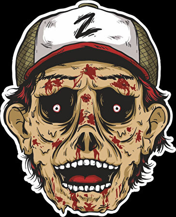 Zombi Sticker 10x10 cmRenkli Sticker