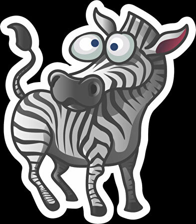 Zebra Sticker 10x10 cmRenkli Sticker