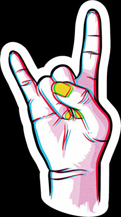 Rock Sticker 10x10 cmRenkli Sticker