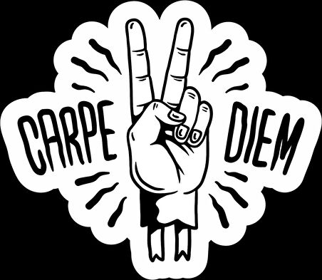 Carpe Diem Sticker 10x10 cmRenkli Sticker
