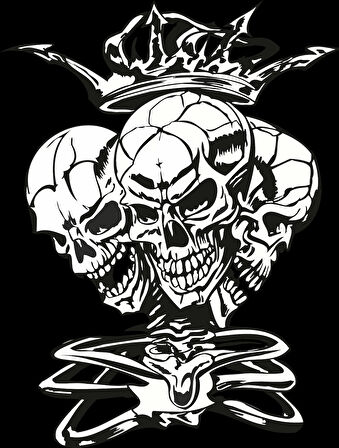 Taçlı Kurukafalar Sticker 10x10 cmRenkli Sticker