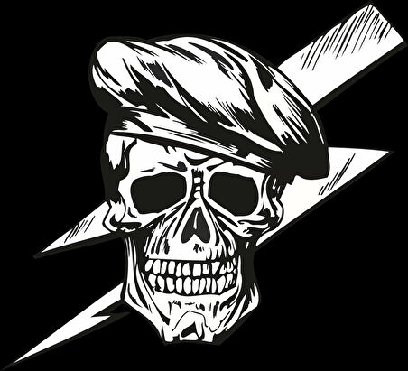 şimşek Kurukafa Sticker 10x10 cmRenkli Sticker