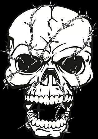 Dikenli Kurukafa Sticker 10x10 cmRenkli Sticker