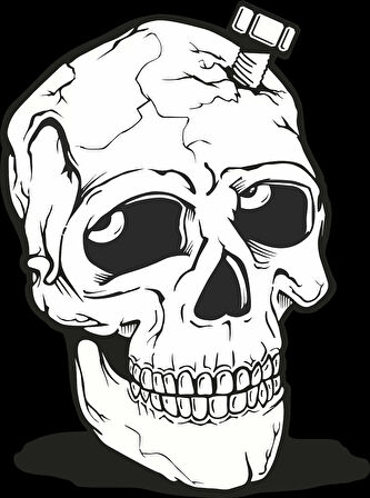 Kurukafa 25 Sticker 10x10 cmRenkli Sticker