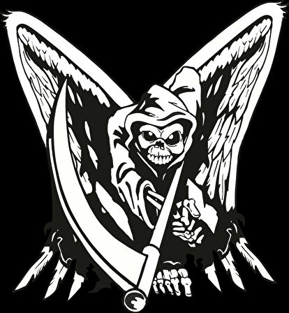 Azrail 2 Kurukafa Sticker 10x10 cmRenkli Sticker