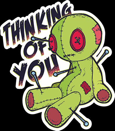 Thinking Of You Sticker 10x10 cmRenkli Sticker