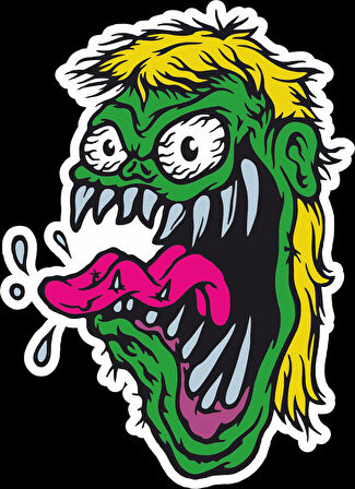 Zombi Sticker 10x10 cmRenkli Sticker