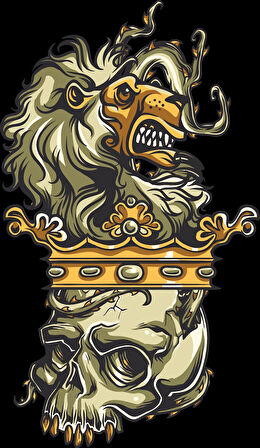 Aslan Kurukafa Sticker 10x10 cmRenkli Sticker