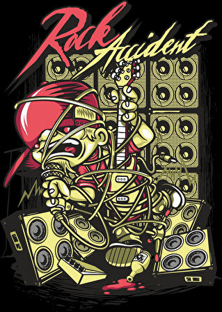 Rock Accident Sticker 10x10 cmRenkli Sticker