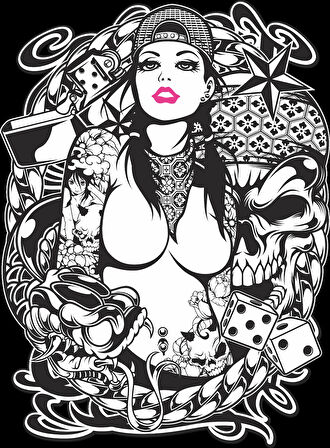 Yılanlar ve Kadın Sticker 10x10 cmRenkli Sticker