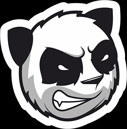 Kızgın Panda Sticker 10x10 cmRenkli Sticker