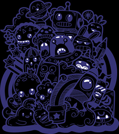 Desenler Sticker 2 10x10 cmRenkli Sticker