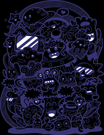Desenler Sticker 4 10x10 cmRenkli Sticker