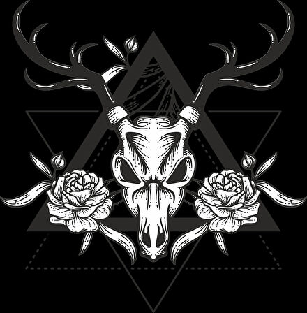 Üçgen içinde Şeytan Sticker 10x10 cmRenkli Sticker