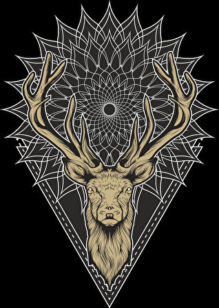 geyik sticker 10x10 cmRenkli Sticker