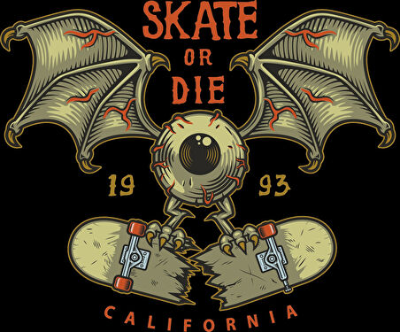 skate sticker 10x10 cmRenkli Sticker