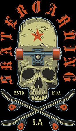 skate sticker 23 10x10 cmRenkli Sticker