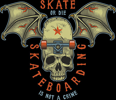 skate sticker 25 10x10 cmRenkli Sticker