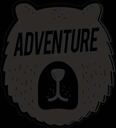 Adventure ayı sticker 10x10 cmRenkli Sticker